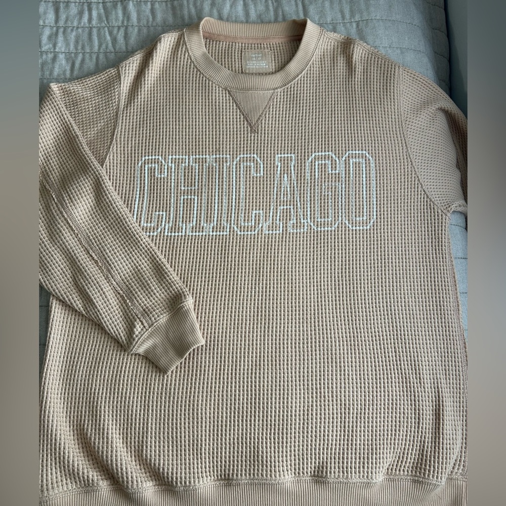 Aerie waffle knit crew neck sweater